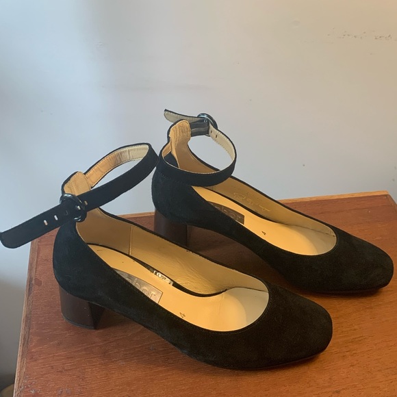 Gabor Schwartz Velvet Ankle Strap Heels - Picture 7 of 10